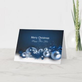 Christmas Holiday Card - Blue Pearl1  Personalize