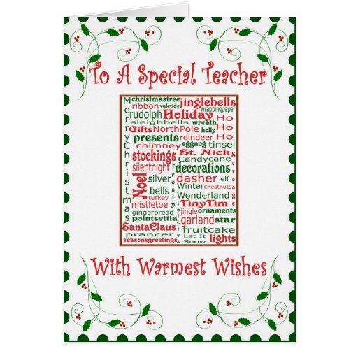 Christmas Holiday Card for Teacher | Zazzle