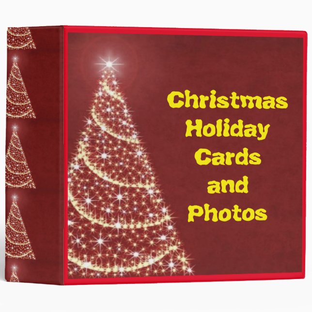 Christmas Holiday Cards and Photos keepsake album 3 Ring Binder (Front/Spine)