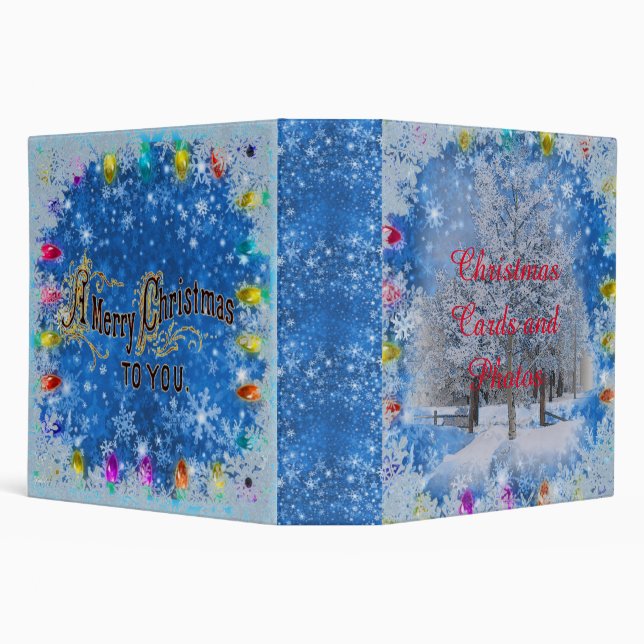 Christmas Holiday Cards Photos keepsake album 3 Ri Ring Binder (Background)