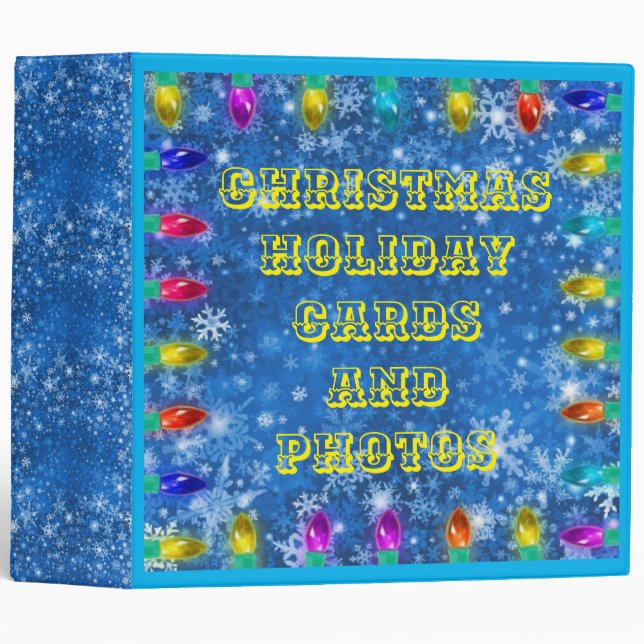 Christmas Holiday Cards Photos keepsake album 3 Ring Binder (Front/Spine)