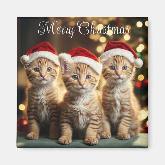 Christmas Holiday Cat Magnet (Front)