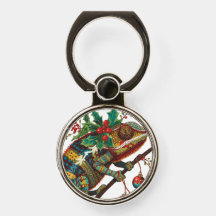 Christmas Holiday Chameleon PopSocket Ring