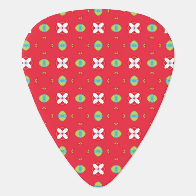 Christmas Holiday Charm Pattern 02 -  Guitar Pick (Front)