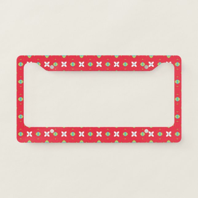 Christmas Holiday Charm Pattern 02 -  License Plate Frame (Front)