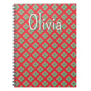 Christmas Holiday Charm Pattern - Personalized Notebook