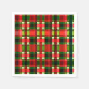 Christmas Holiday Checkered Squares Buffalo Plaid Napkins