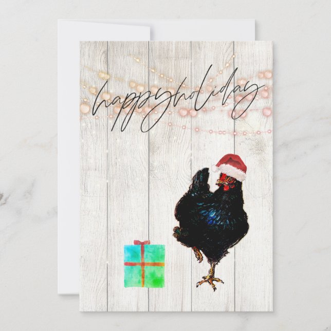 Christmas Holiday Chicken Rooster Fun Greeting (Front)