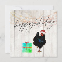 Christmas Holiday Chicken Rooster Fun Greeting