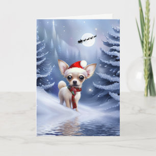Christmas Holiday Chihuahua Puppy Dog Card