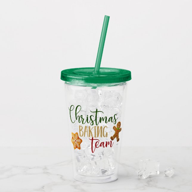 Christmas Holiday - "Christmas Baking Team" Acrylic Tumbler (Back Ice)
