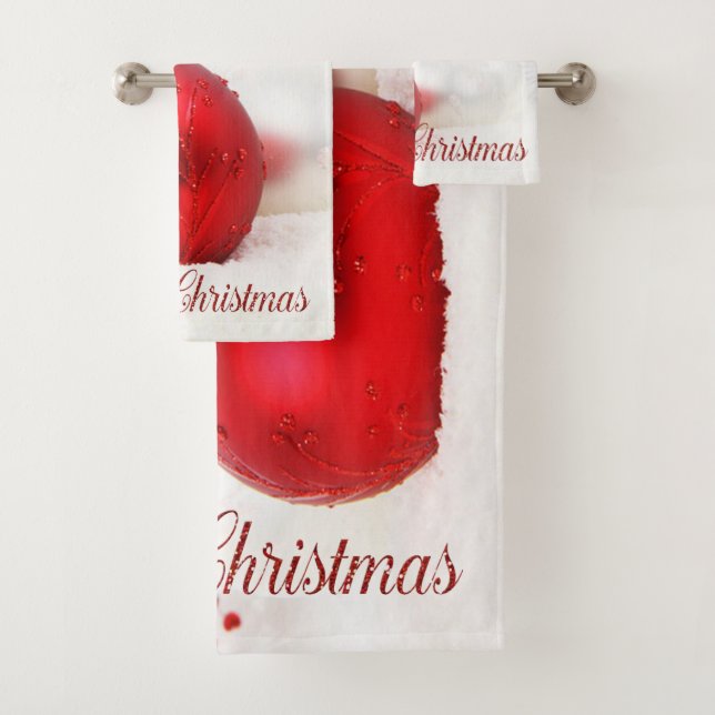 Christmas Holiday- Christmas Ornaments Bath Towel Set (Insitu)