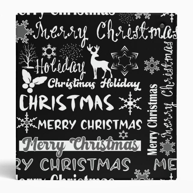 Christmas holiday, Christmas pattern  3 Ring Binder (Back)