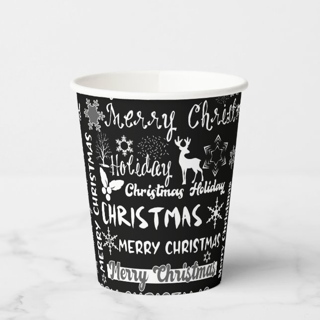 Christmas holiday, Christmas pattern  Paper Cups (Left)