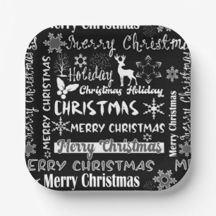 Christmas holiday, Christmas pattern  Paper Plates