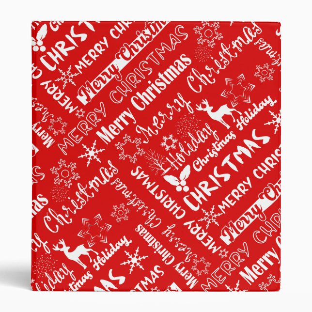 Christmas holiday, Christmas pattern, winter  3 Ring Binder (Front)