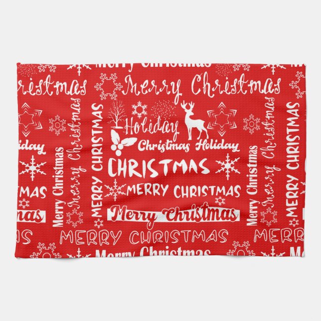 Christmas holiday, Christmas pattern, winter  Kitchen Towel (Horizontal)