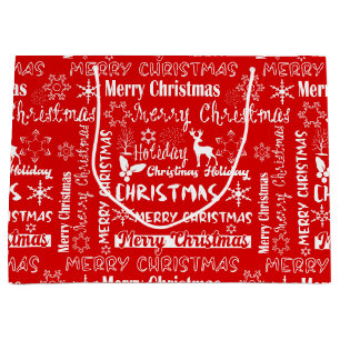 Christmas holiday, Christmas pattern, winter  Large Gift Bag