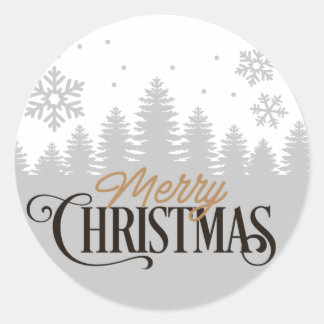 Christmas Holiday - Christmas Trees Classic Round Sticker