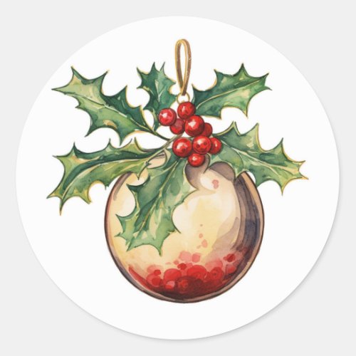 Christmas Holiday Classic Round Sticker