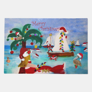 Christmas Holiday coastal Doormat
