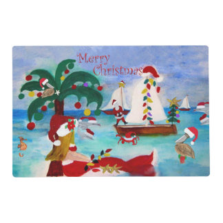 Christmas Holiday coastal  Placemat
