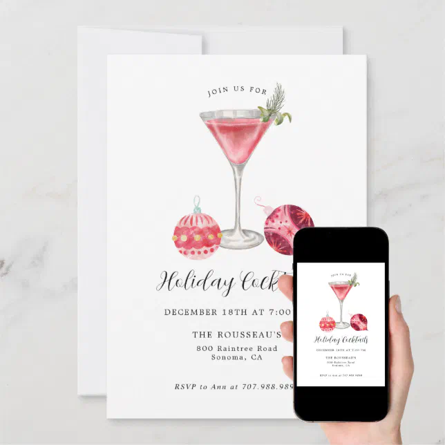 Christmas Holiday Cocktail Party Invitation | Zazzle