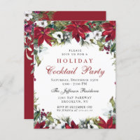 Christmas Holiday Cocktail  Party Invitation Card