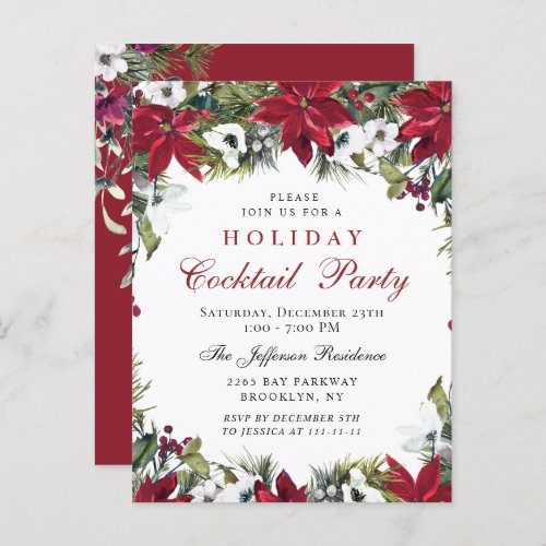 Christmas Holiday Cocktail  Party Invitation Card