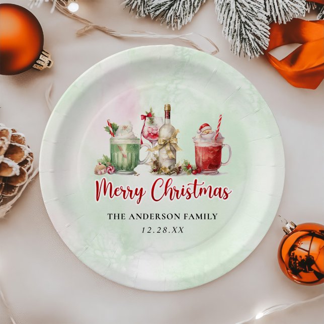 Christmas Holiday Cocktail Party Paper Plates (Creator Uploaded)