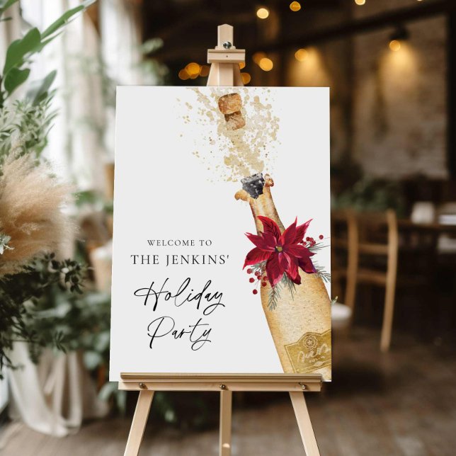 Christmas Holiday Cocktail Party Welcome Sign (Winter Holiday Cocktail Party Welcome Sign)