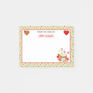 Christmas Holiday Cocoa and Cookies Green Post-it Notes