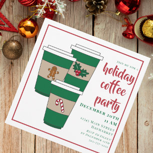 Christmas Holiday Coffee Bar Party Invitation