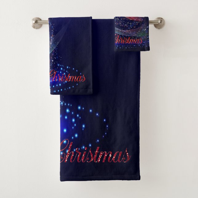 Christmas Holiday-Colorful Christmas Tree Bath Towel Set (Insitu)