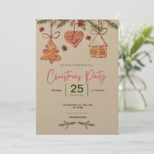 christmas Holiday Company Business Family Pink Invitation