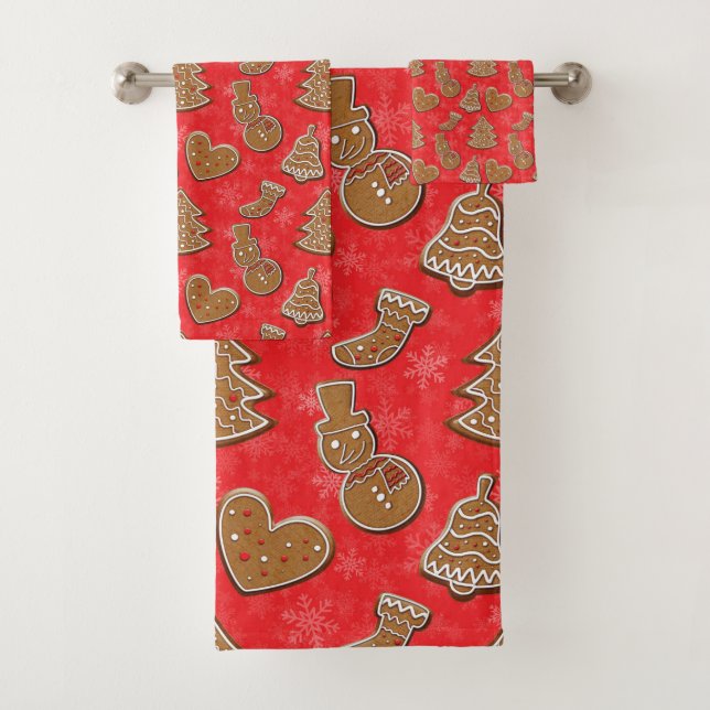 Christmas Holiday Cookie Bath Towel Set (Insitu)