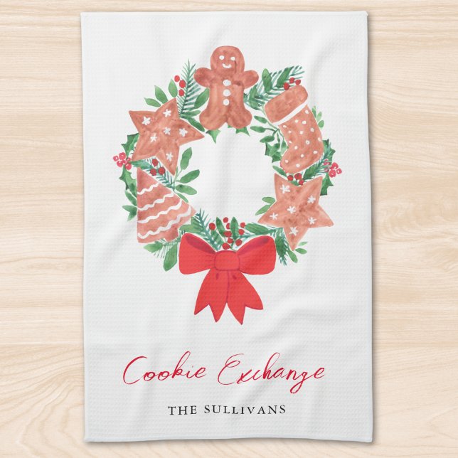 Christmas Holiday Cookie Exchange Kitchen Towel (Creator Uploaded)