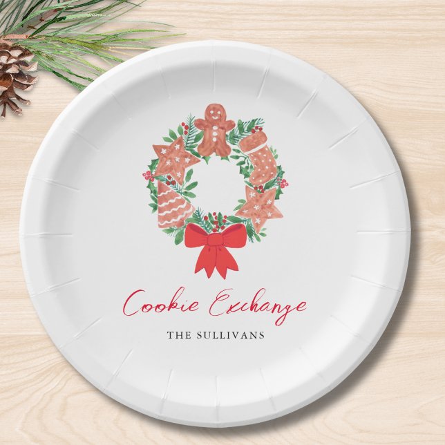 Christmas Holiday Cookie Exchange Paper Plates (Creator Uploaded)