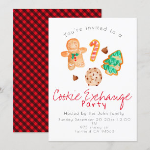 Christmas holiday cookie exchange party invitation