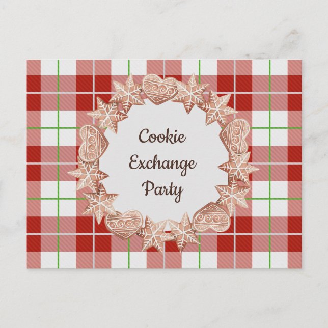 Christmas Holiday Cookie Exchange Party Postcard (Front)