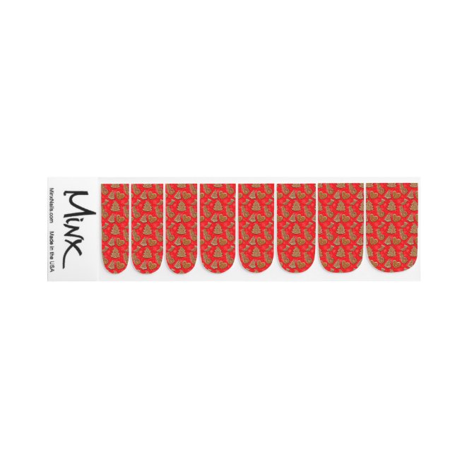 Christmas Holiday Cookie Minx Nail Art (Left Hand)