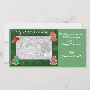 Christmas Holiday Cookies Candy Cane Photo Card