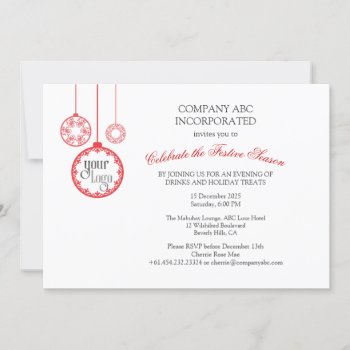 Christmas Holiday Corporate Party Invitation by thepapershoppe at Zazzle