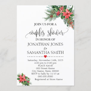 Christmas Holiday Couples Shower Wedding Shower Invitation