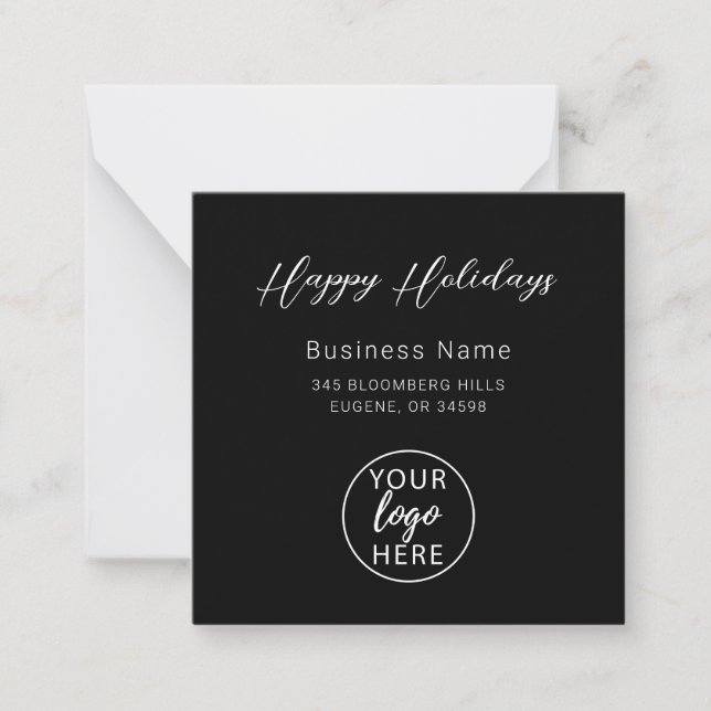 Christmas Holiday Custom Business Logo Note Card (Front)