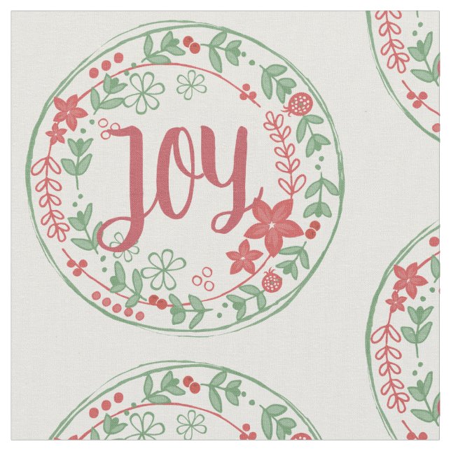 Christmas Holiday Custom  Modern Joy Fabric (Close Up)