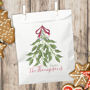 Christmas Holiday Cute Merry Mistletoe Whimsical Favor Bag