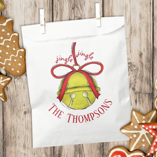 Christmas Holiday Cute Whimsical Jingle Bells Favor Bag
