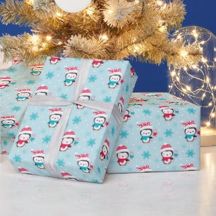 Christmas Holiday Cute Winter Penguin Wrapping Paper