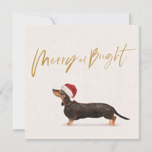 Christmas Holiday Dachshund Dog Merry Greeting